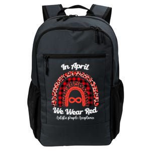 In April We Wear Red Instead Autism People Acceptance Gift Daily Commute Backpack