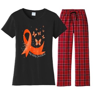 In April We Wear Orange Infertility Awareness Month Women's Flannel Pajama Set