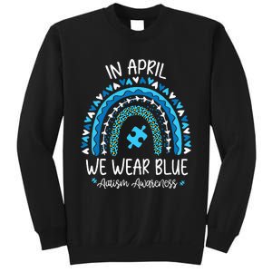 In April We Wear Blue Rainbow asd Awareness Sweatshirt