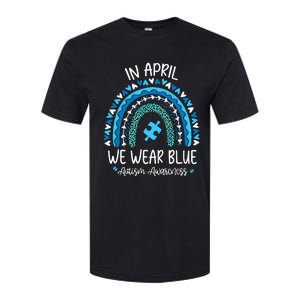 In April We Wear Blue Rainbow asd Awareness Softstyle CVC T-Shirt