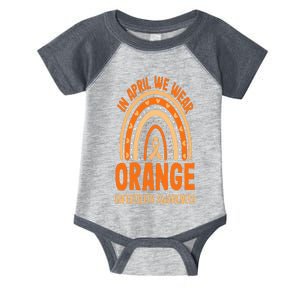 In April We Wear Orange Infertility Awareness Rainbow Infant Baby Jersey Bodysuit