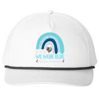 In April We Wear Blue Rainbow Autism Puzzle Snapback Five-Panel Rope Hat