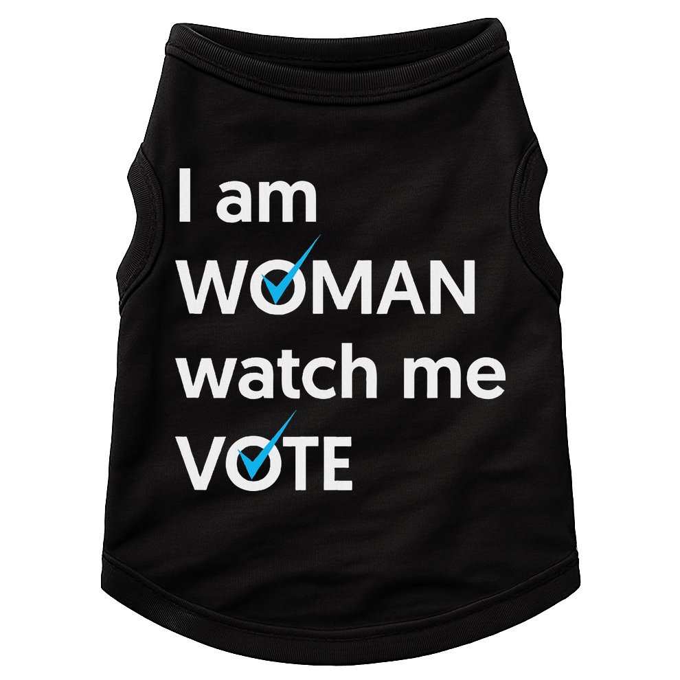 I Am Woman Watch Me Vote 2024 Blue Wave Vote Doggie Tank