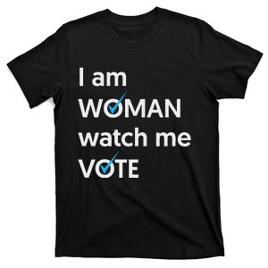 I Am Woman Watch Me Vote 2024 Blue Wave Vote T-Shirt