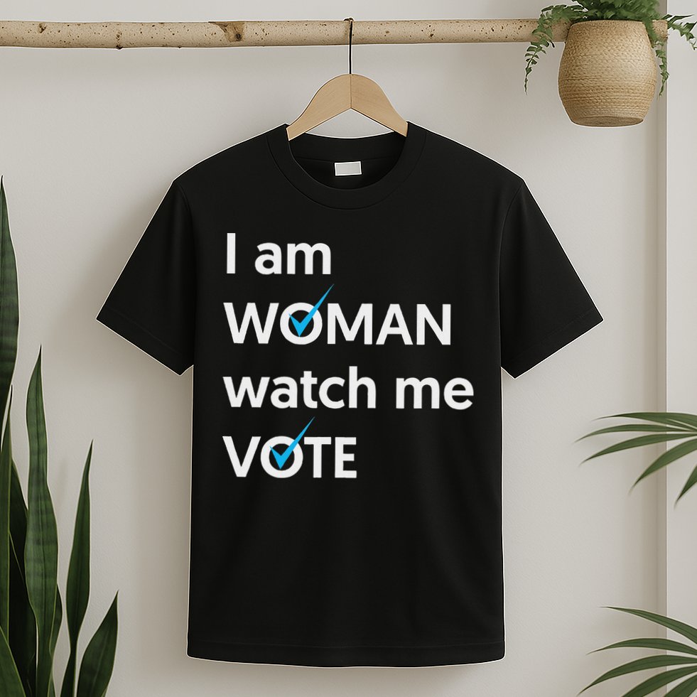 I Am Woman Watch Me Vote 2024 Blue Wave Vote T-Shirt