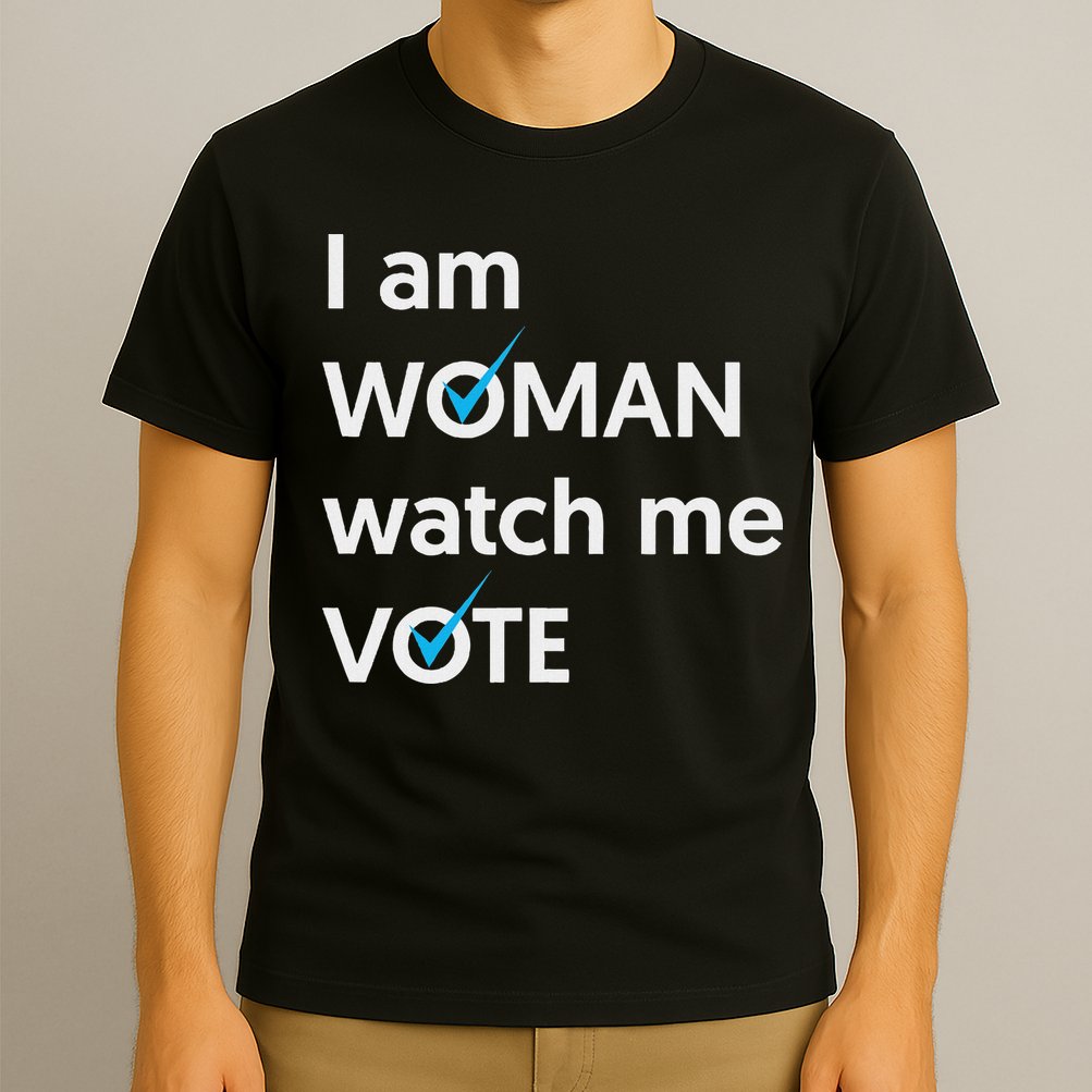 I Am Woman Watch Me Vote 2024 Blue Wave Vote T-Shirt