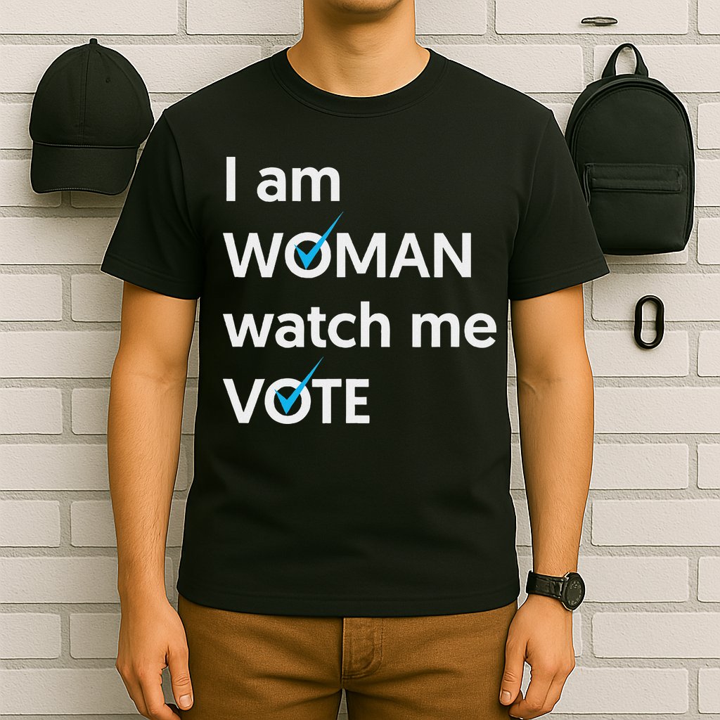 I Am Woman Watch Me Vote 2024 Blue Wave Vote T-Shirt