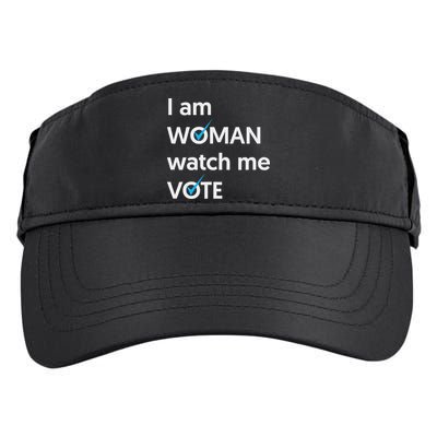 I Am Woman Watch Me Vote 2024 Blue Wave Vote Adult Drive Performance Visor