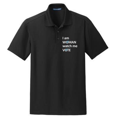 I Am Woman Watch Me Vote 2024 Blue Wave Vote Dry Zone Grid Polo