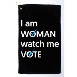 I Am Woman Watch Me Vote 2024 Blue Wave Vote Platinum Collection Golf Towel