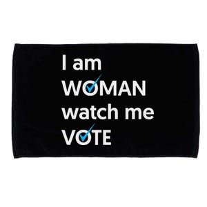 I Am Woman Watch Me Vote 2024 Blue Wave Vote Microfiber Hand Towel