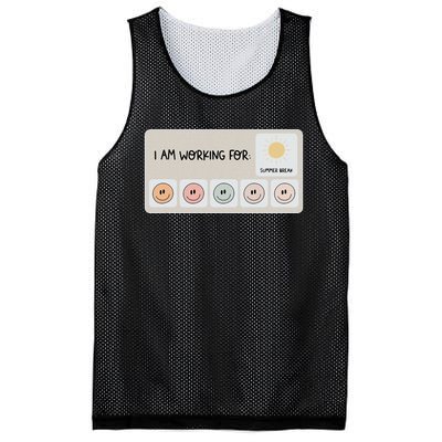 I Am Working For Summer Break Teacher Mesh Reversible Basketball Jersey Tank