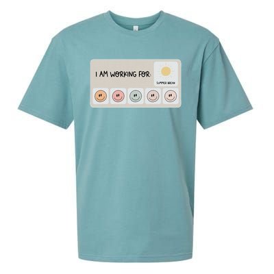 I Am Working For Summer Break Teacher Sueded Cloud Jersey T-Shirt