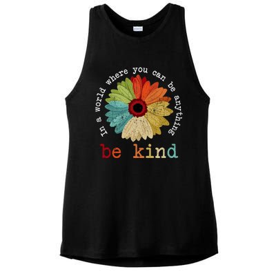 In A World Where You Can Be Anything Be Kind Kindness Gift Ladies PosiCharge Tri-Blend Wicking Tank