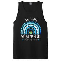 In April We Wear Blue Rainbow Autism Puzzle PosiCharge Competitor Tank