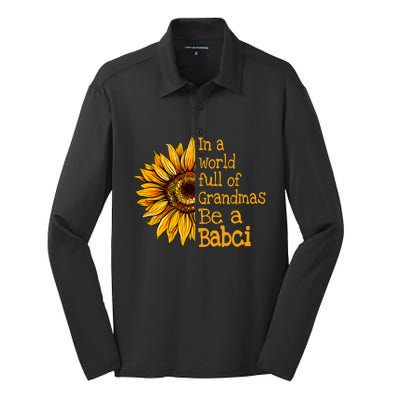 In A World Of Grandmas Be A Babci Poland Polish Grandma Silk Touch Performance Long Sleeve Polo