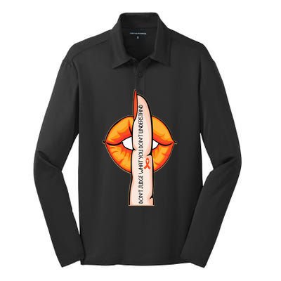 In April We Wear Orange Infertility Awareness Silk Touch Performance Long Sleeve Polo