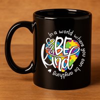 In A World Where You Can Be Anything Be Kind Kindness 11oz C Handle Ceramic Mug