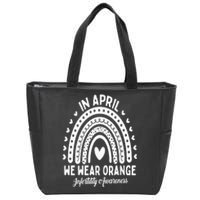 In April We Wear Orange Infertility Awareness Week Zip Tote Bag