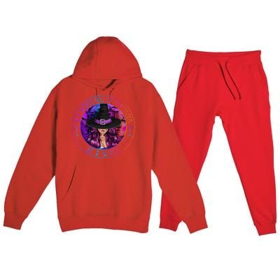 In A World Full Of Princesses Be A Witch Halloween Costume Premium Hooded Sweatsuit Set