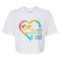 In A World Where You Can Be Anything Be Kind Unity Day Heart Bella+Canvas Jersey Crop Tee