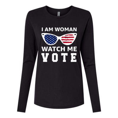 I Am Woman Watch Me Vote Womens Cotton Relaxed Long Sleeve T-Shirt