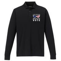 I Am Woman Watch Me Vote Performance Long Sleeve Polo