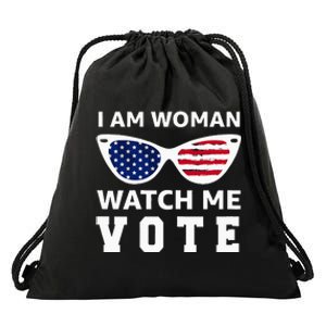 I Am Woman Watch Me Vote Drawstring Bag