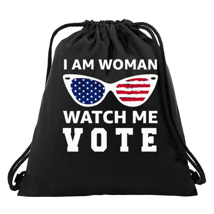 I Am Woman Watch Me Vote Drawstring Bag