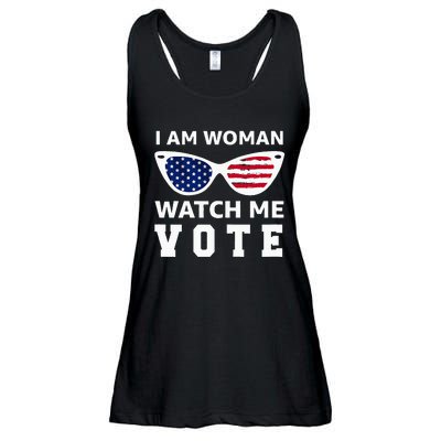 I Am Woman Watch Me Vote Ladies Essential Flowy Tank