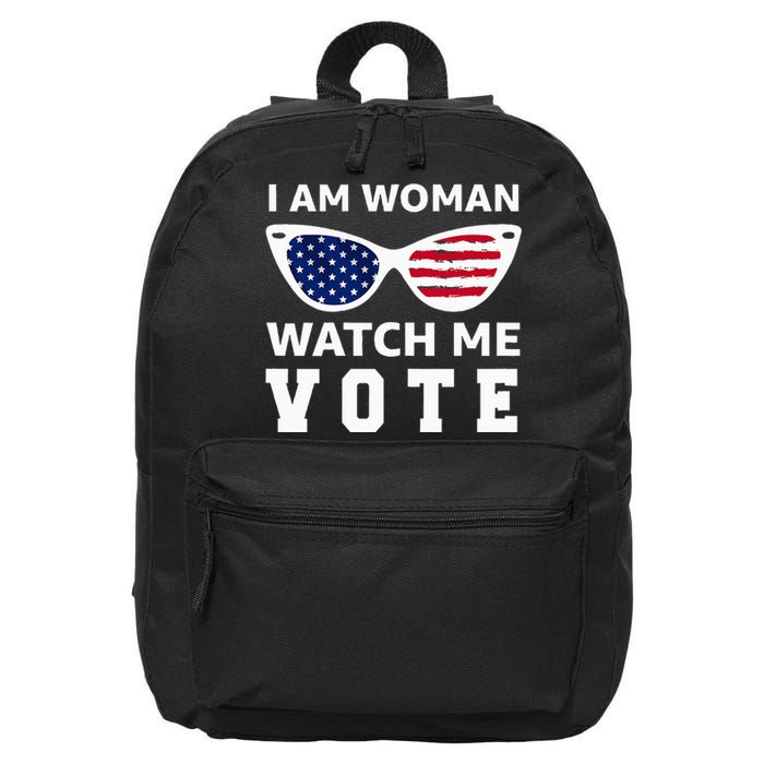 I Am Woman Watch Me Vote 16 in Basic Backpack