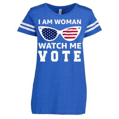 I Am Woman Watch Me Vote Enza Ladies Jersey Football T-Shirt