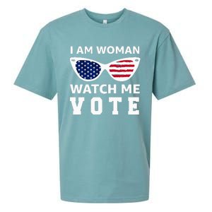 I Am Woman Watch Me Vote Sueded Cloud Jersey T-Shirt