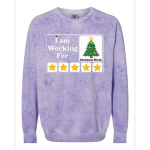 I Am Working For Christmas Break 5 Stars Xmas Tree Colorblast Crewneck Sweatshirt