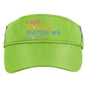 I Am Woman Watch Me Vote For Kamala Harris President 2024 Adult Drive Performance Visor