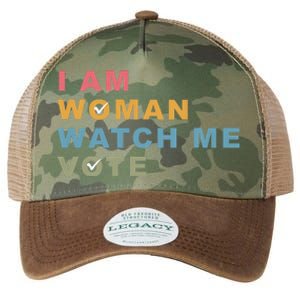 I Am Woman Watch Me Vote For Kamala Harris President 2024 Legacy Tie Dye Trucker Hat