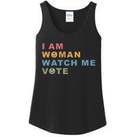 I Am Woman Watch Me Vote For Kamala Harris President 2024 Ladies Essential Tank