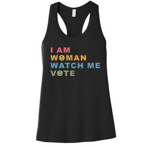 I Am Woman Watch Me Vote For Kamala Harris President 2024 Women's Racerback Tank