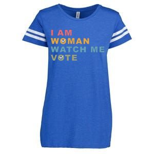 I Am Woman Watch Me Vote For Kamala Harris President 2024 Enza Ladies Jersey Football T-Shirt