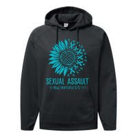 In April We Wear Teal Sexual Assault Awareness Month Performance Fleece Hoodie