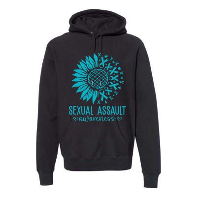 In April We Wear Teal Sexual Assault Awareness Month Premium Hoodie