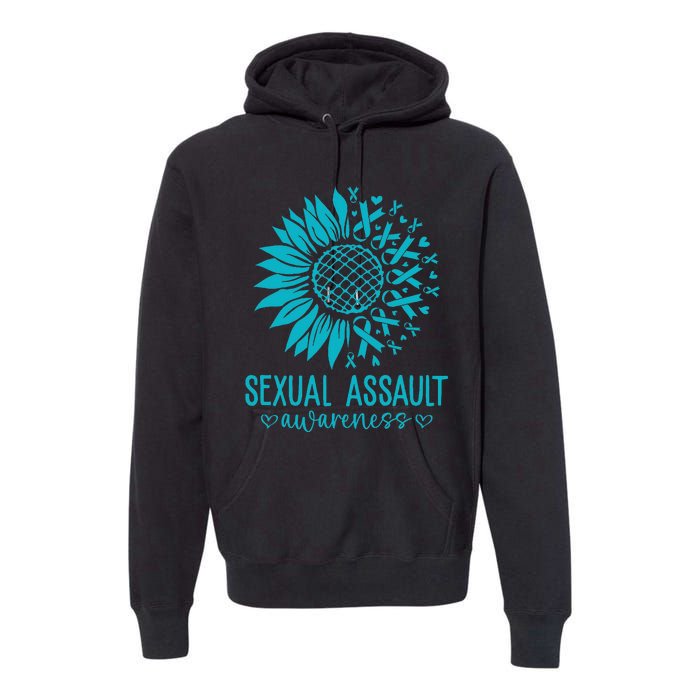 In April We Wear Teal Sexual Assault Awareness Month Premium Hoodie