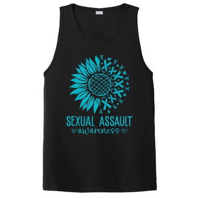 In April We Wear Teal Sexual Assault Awareness Month PosiCharge Competitor Tank