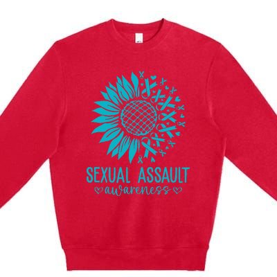 In April We Wear Teal Sexual Assault Awareness Month Premium Crewneck Sweatshirt