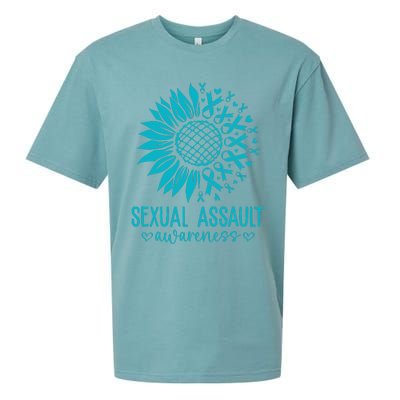 In April We Wear Teal Sexual Assault Awareness Month Sueded Cloud Jersey T-Shirt