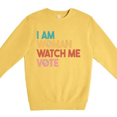 I Am Woman Watch Me Vote Premium Crewneck Sweatshirt