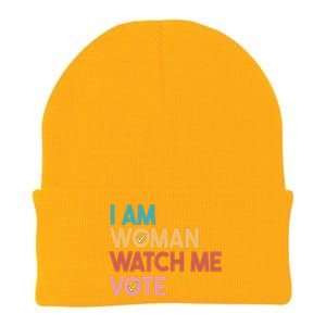 I Am Woman Watch Me Vote Knit Cap Winter Beanie