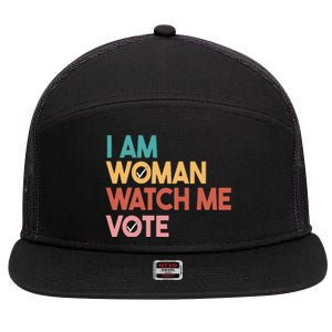 I Am Woman Watch Me Vote 7 Panel Mesh Trucker Snapback Hat