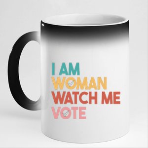 I Am Woman Watch Me Vote 11oz Black Color Changing Mug