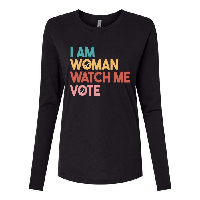 I Am Woman Watch Me Vote Womens Cotton Relaxed Long Sleeve T-Shirt